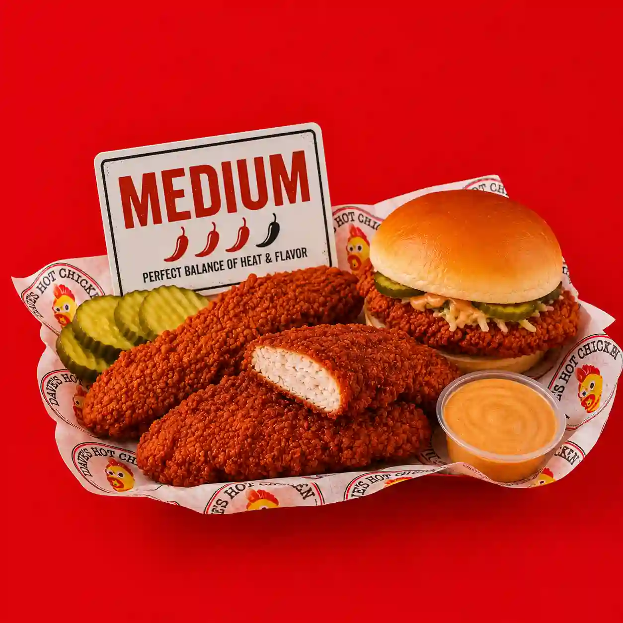 Medium Spice level in Dave's Hot Chicken